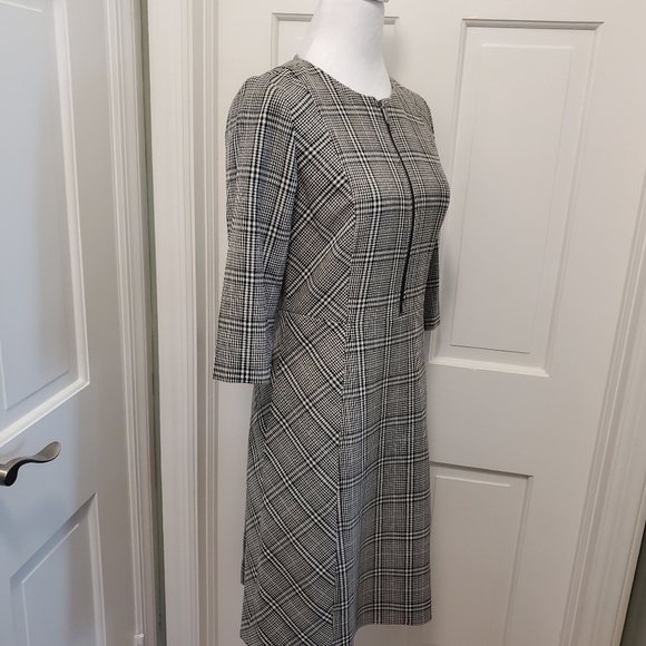 NWT Elie Tahari Plaid Zip Close A-Line Dress Size 4, Retail $325, Business - Picture 5 of 14